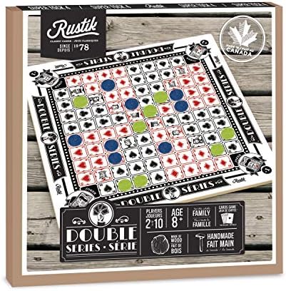 Double Series (a.k.a. Sequence) Strategic Board Game. Large Wooden Board Made by Rustic Classic Games