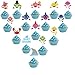 60pieces Shark Cupcake Toppers Shark Theme Party Supplies- Shark Family Baby Shower Birthday Party Decorations