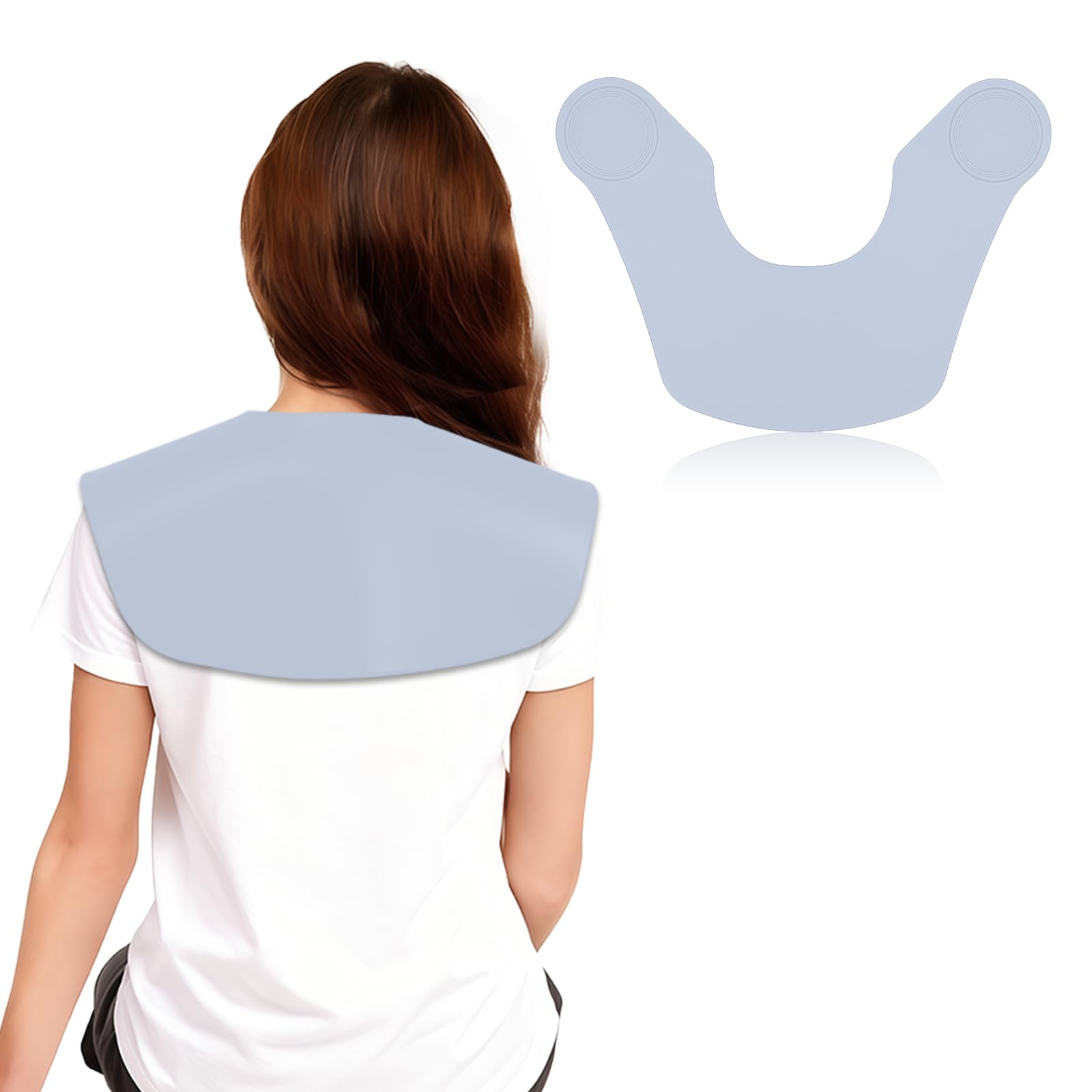 Wokyo Hair Cutting Collar, Non-Slip Neck Wrap Haircut Shawl Cape BarberShop Hair Salon Silicone Neck Shield (Grey short)