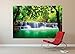 GREAT ART Poster – Waterfall Feng Shui – Picture Decoration Nature Jungle Paradise Thailand Asia Travel Wellness Spa Yoga Meditation Image Photo Decor Wall Mural (55x39.4in - 140x100cm)
