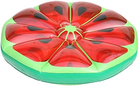 By PoolCentral 49" Inflatable Watermelon Fruit Slice Swimming Pool Island Lounger Raft Float