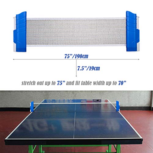 image for Luniquz Retractable Table Tennis Net and Post 70
