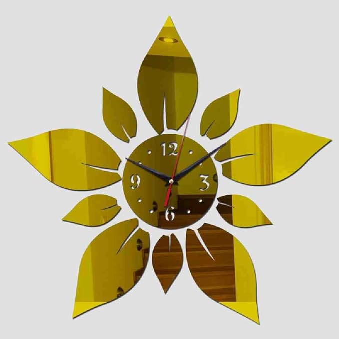LKNS Wandaufkleber Wohnzimmer Acrylspiegel Wanduhr