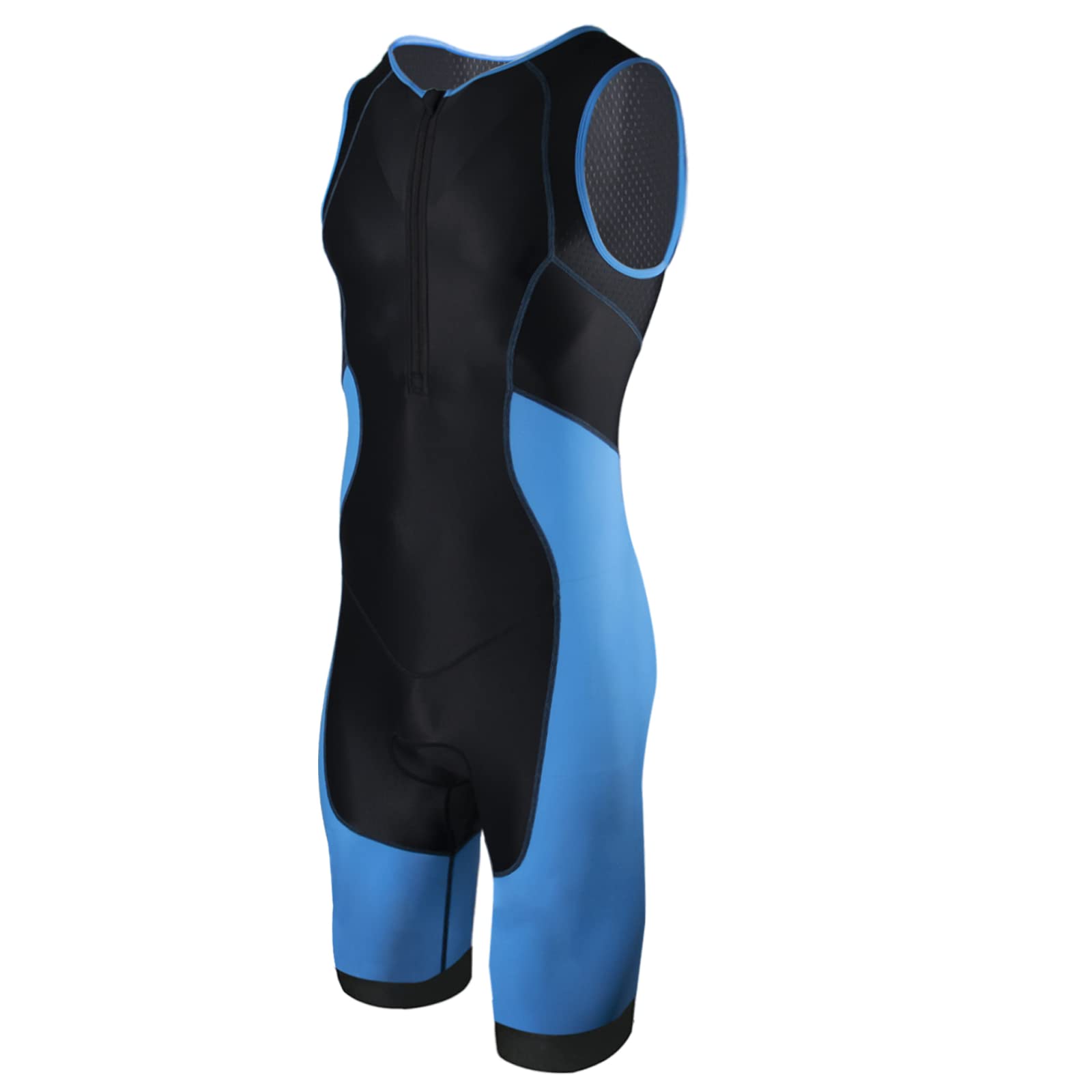 CGLRybO Men's Pro Sleeveless Triathlon Suit - Quick-Dry Skin-Tight for Swimming Cycling Running - High-Performance Tri Gear Blue