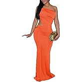 Women Sexy Maxi Halter Dresses Formal Sleeveless Bodycon Ruched Cutout Cocktail Party Evening Long Dress