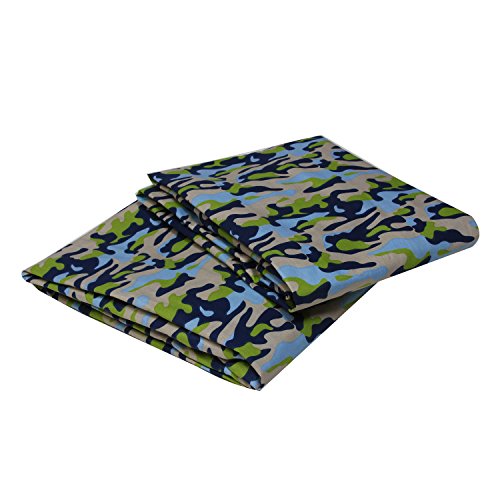 Bacati Crib Fitted Sheet, Camo Printed (Pack of 2)