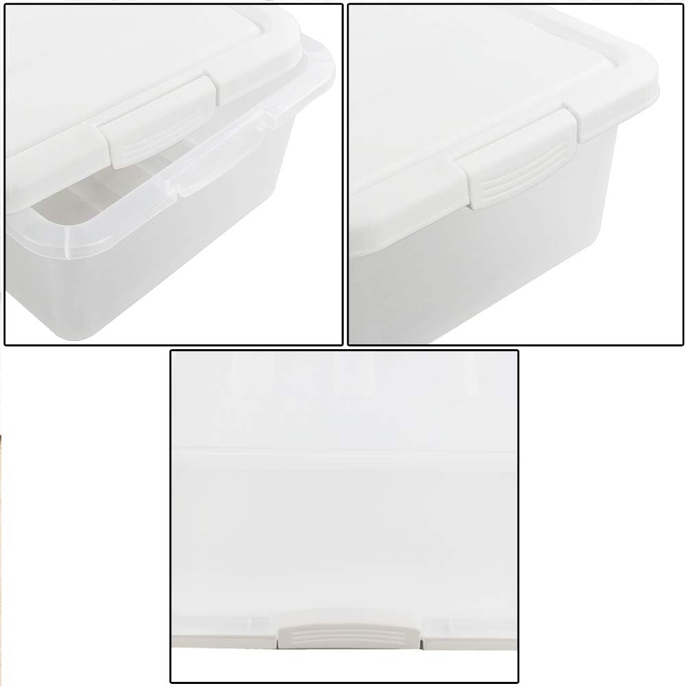 Ucake 14 L Plastic Storage Box with Lids, Clear Plastic Box with Lid, 2 Packs, White, 42 x 30 x 15 cm - Image 4