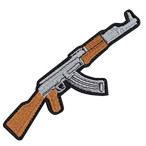 AK-47 Machine Gun DIY Iron On Embroidered Applique Patch