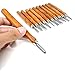 Ilyever 15-Piece Carbon Steel Wood Carving Knife Tools with Whetstones and Reusable Pouch - Retro