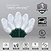 Wintergreen Lighting C7 Cool White LED Christmas Lights, 17 ft String Light Set with 25 Bulbs – Indoor/Outdoor Holiday Decor