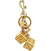 HJZHII Dice Keychain, Lucky Silver Metal Dice Keychain with Black Dots Retro Key Chain Accessories Cool Key Chains Stylish Charm for Men Women Keys Bags Jewelry Gift