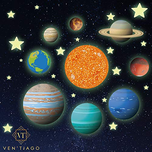 Electrónica Sal008ly7far 9pcs Glow In The Dark Planets Wall