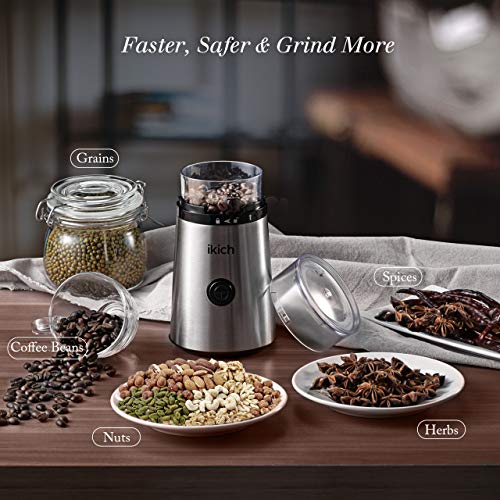 Coffee Grinder Electric, IKICH Electric Grinder with Removable Cup for