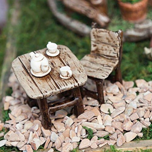 Lunarland Miniature Dollhouse FAIRY GARDEN Garden Table & Chair ¨C Mini