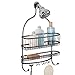 iDesign 62071 York Metal Wire Hanging Shower Caddy, Extra Wide Space for Shampoo, Conditioner, and Soap with Hooks for Razors, Towels, and More, 16