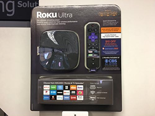 Roku Ultra 4K/HDR/HD streaming player with Enhanced remote (voice, remote finder, headphone jack, TV power and volume), Ethernet, MicroSD and USB