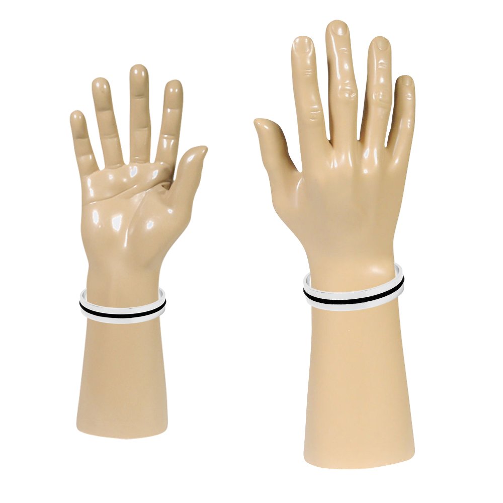 Ashley Bridget Hair Bracelet - Elegant Fashion Jewelry with Elastic Holder Bangle and Gift Box (Silver Plated)