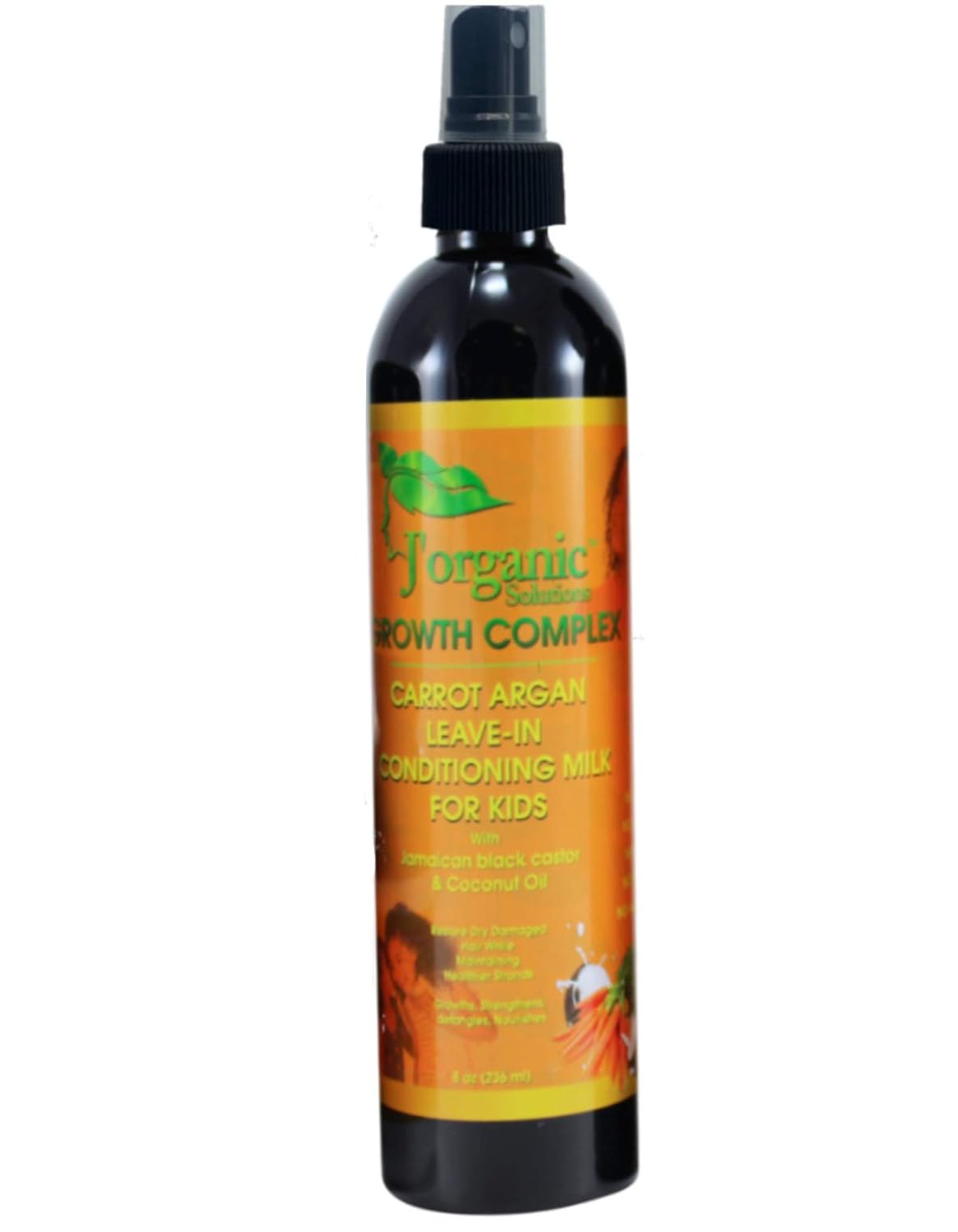J’Organic Solutions Carrot Argan Kids Leave-in Conditioning Milk Detangler with Jamaican Black Castor, Coconut Oil & More: Beauty