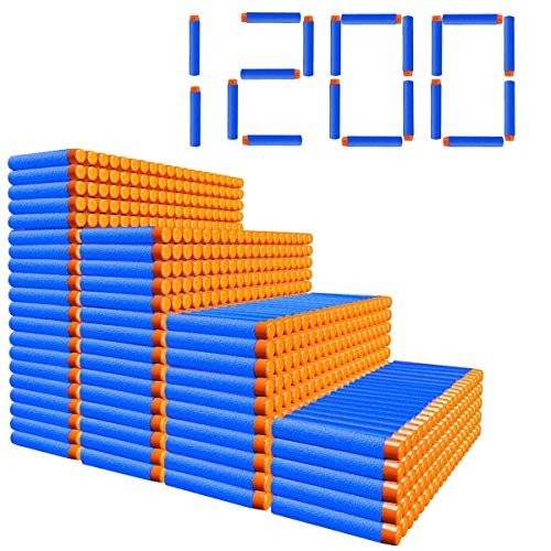 POKONBOY Refill Darts 1200 Pack Refill Bullet Darts Foam Darts Compatible Nerf Guns N-Strike Elite Series Blaster Toy Guns Kids