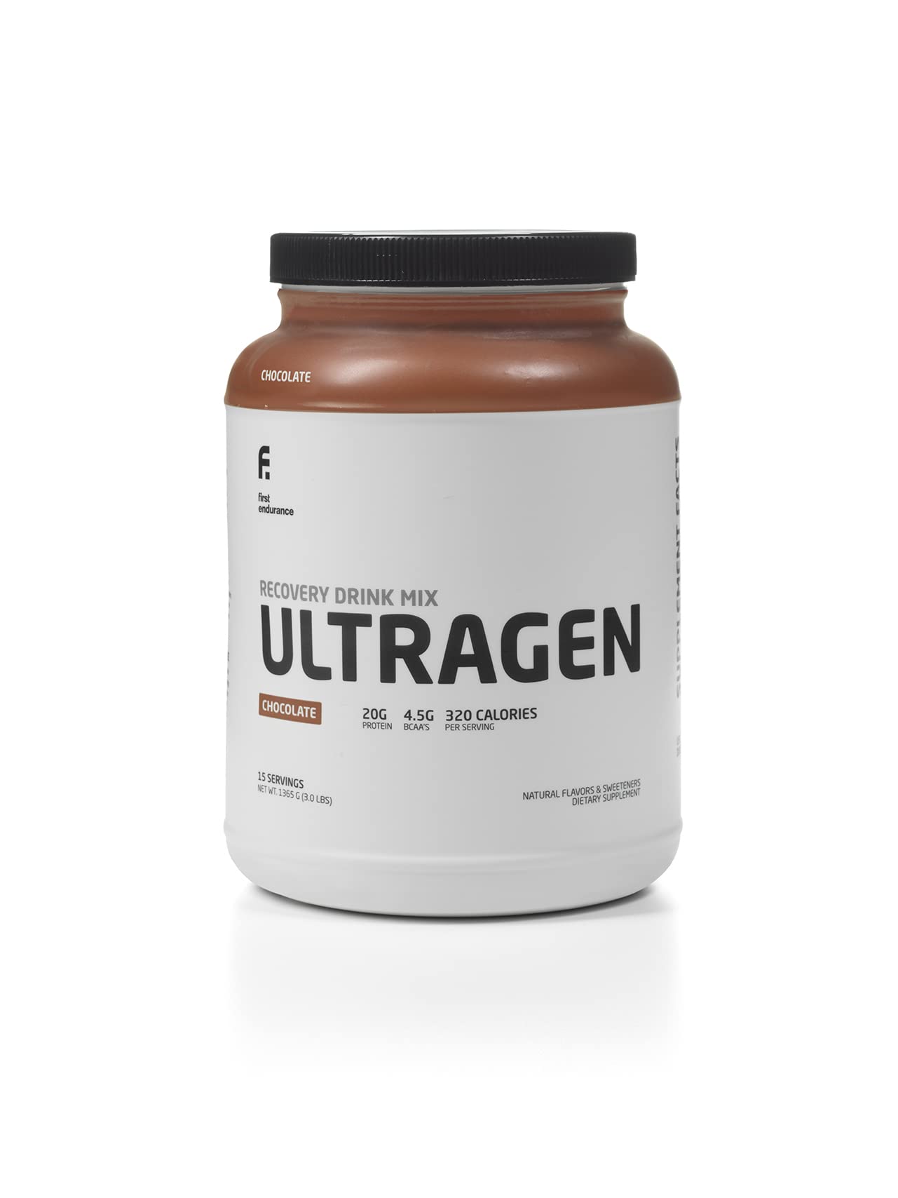 FIRST ENDURANCE Ultragen Workout Recovery Drink Powder, Protein Mix, Boosts Energy, Accelerates Recovery | Chocolate, 15 Servings