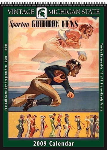 Michigan State Spartans 2009 Vintage Football Program Calendar by Asgard Press (2008-08-01) by (Spiral-bound)