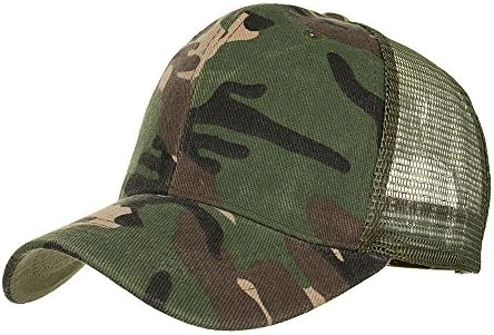 AKIZON Camo Mesh Trucker Hat Adjustable For Women - Camouflage Mesh Trucker Cap For Men