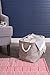 DII, Collapsible Variegated Polyester Storage Bin with Cotton Handles Large Gray