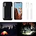 Wellerly iPhone Xs Case, iPhone X Case, LED Illuminated Selfie Light Cell Phone Case Cover [Rechargeable] Dual Light Up Luminous Selfie Flashlight Case for iPhone X/XS 5.8inch (Black)