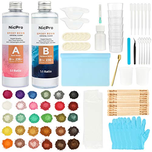Clear Epoxy Resin Starter Kit 115 Pack, 16 Ounce Resin Set with 36