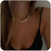 FEEL STYLE Chunky Cuban Link Chain for Men Women - Stainless Steel Gold Necklace for Women Men - Gold Silver Plated Choker Thick Trendy Punk Hip Hop Chain Jewelry 8mm/12mm/16mm