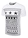 URBAN K men's Hipster Hustle Bandana Print & Faux Leather Crewneck T-Shirt