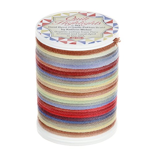 YLI 32550-080 Hand Dyed Organic Cotton Braid Thread, 50 yd, Teaberry