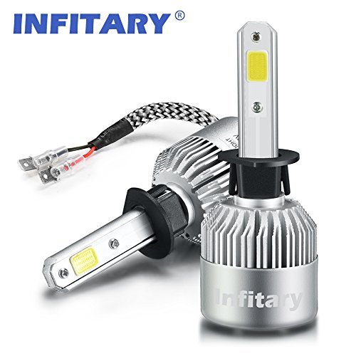 Infitary LED Headlight Bulbs H1 Conversion Kits Car LED Headlights 72W/Pair 6500K 8000LM Extremely Super Bright COB Chips- 1 Pair-3 Year Warrenty