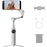 Insta360 Flow 2 Pro Grey - Foldable AI Phone Gimbal, Track in 200+ Apps with Apple DockKit, Multi-Person Tracking, 360º Pan T