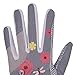 GH Women's Leather Golf Gloves One Pair - Flower Printed Both Hands (Gray, 19 (S))