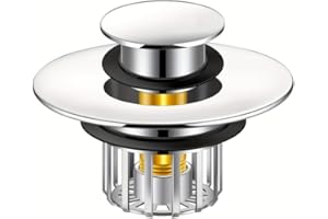 Stainless Steel Bathtub Stopper with Filter - Heavy-Duty Pop-Up Drain Plug, Clog Hair Catcher, Fit for 1.34-1.77-inc Bathtub 
