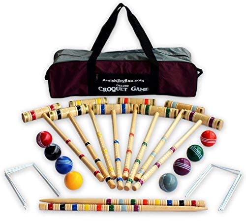 8-Player Deluxe Amish Crafted Croquet Game Set with Carry Bag (33" Mallet Length) - Thumbnail 6