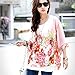 DaySeventh Women Batwing Sleeve Chiffon Shirt Bohemian Flower Oversized Tops
