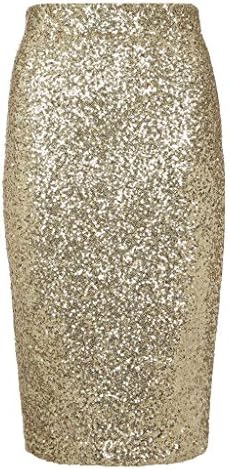 Uppretty Short Sequin Skirts Party Formal Women Skkirts XXL Gold
