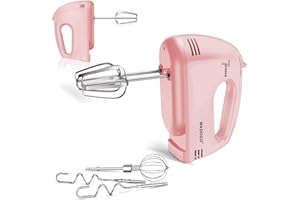 WADODO 7-Speed Electric Hand Mixer – Small Portable Food Mixer Kitchen Mixer with 304 *(1x Whisk, 2x Beater, 2x Dough hook) f