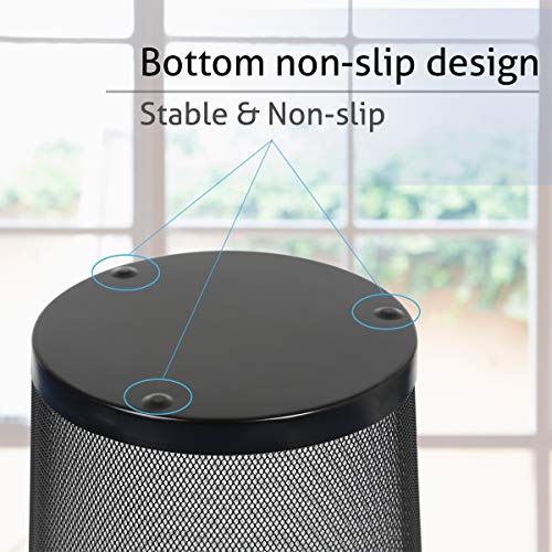 DESIGNA Round Waste Basket, Mesh Office Desk Trash Cans Wire, 4.5 Gal,11-11/16 Diameter x 14-1/16 H Black, 6-PACK
