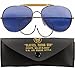 Blue Lenses Air Force Style Aviators Sunglasses With Case