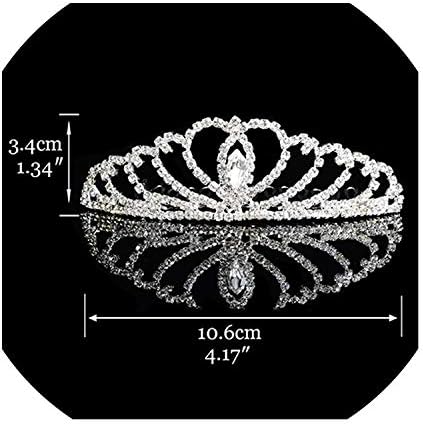 Princess Crown for Girls Show Bridal Crown Diadem Silver Crystal Floral Wedding Bridal Hair Accessories Head Jewelry,4