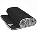 Youphoria Yoga Microfiber Non-Slip Towel - Hot Yoga Mat Towel for Enhanced Grip and Sweat Absorption - Black with Gray Stitching