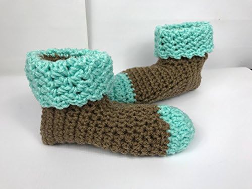 Women's Slippers, Crochet Cuffed Sock Booties