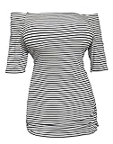 eVogues Plus Size Off Shoulder Half Sleeve Top Black