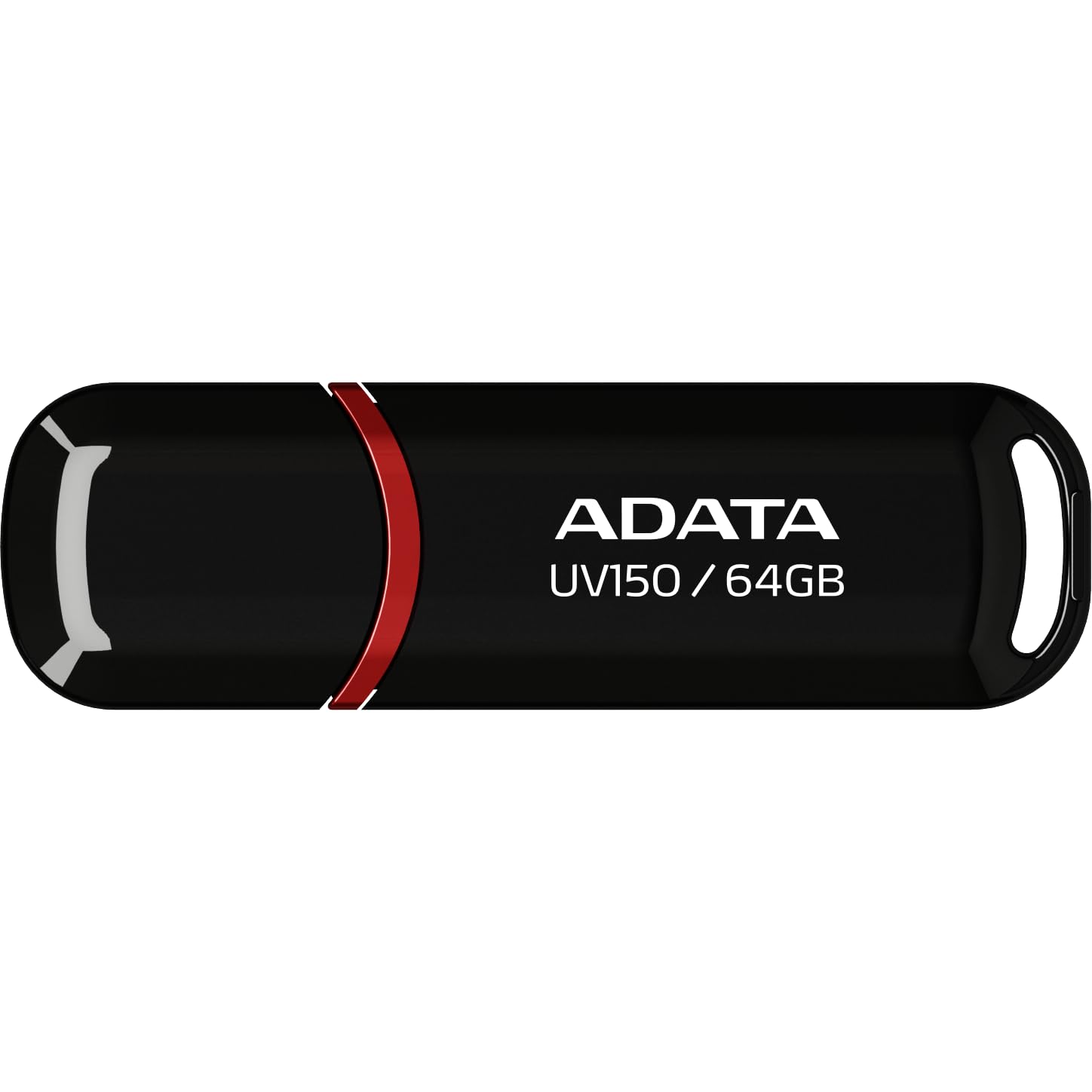 ADATA UV150 64GB USB 3.0 Snap-on Cap Flash Drive, Black (AUV150-64G-RBK)