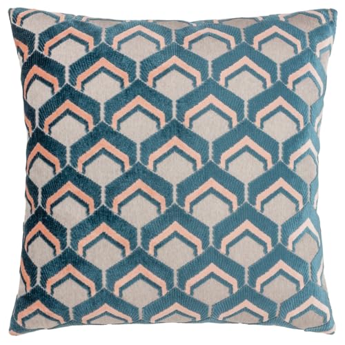 Paoletti Ledbury Velvet Jacquard Cushion Cover, Smoke/Rose