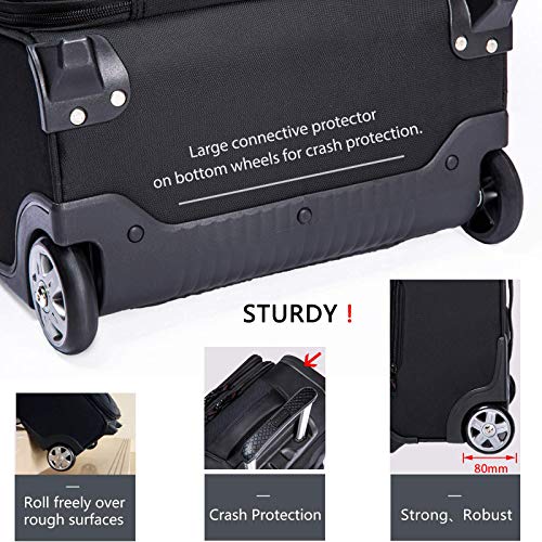 Carry On Rolling Suitcase with USB Port, Weekender Overnight Business