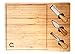 CasaQoqo Large Cheese Board Cutting Set with Knives and Tools. 100% Natural Bamboo. Good for Bread Cutting and Perfect for Gift. 15.5
